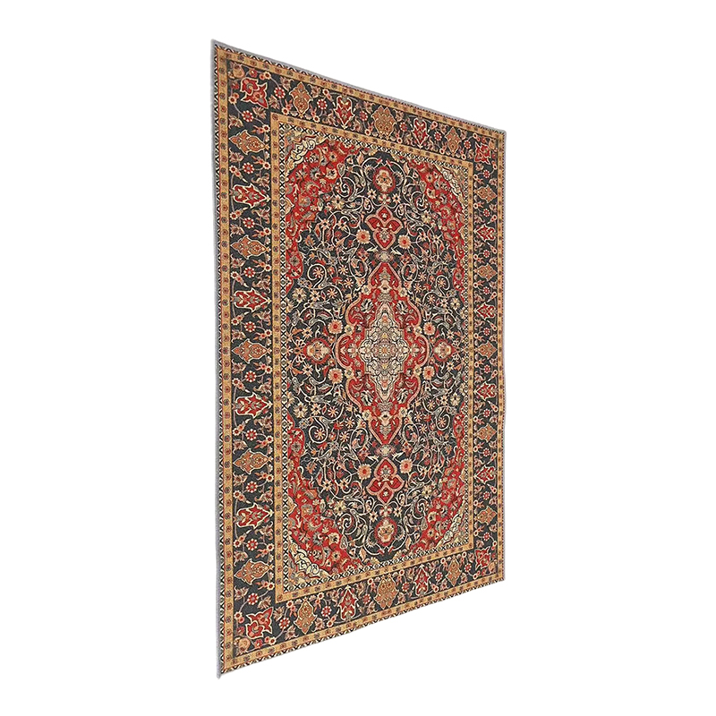 How can a carpet with a vintage pattern avoid looking dated and instead become a luxurious finishing touch in a space?